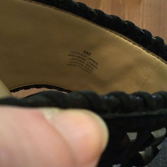 ANTONIO MELANI Black Leather Studded OPEN TOE High Heel MULES Dress SHOES - Picture 6 of 7